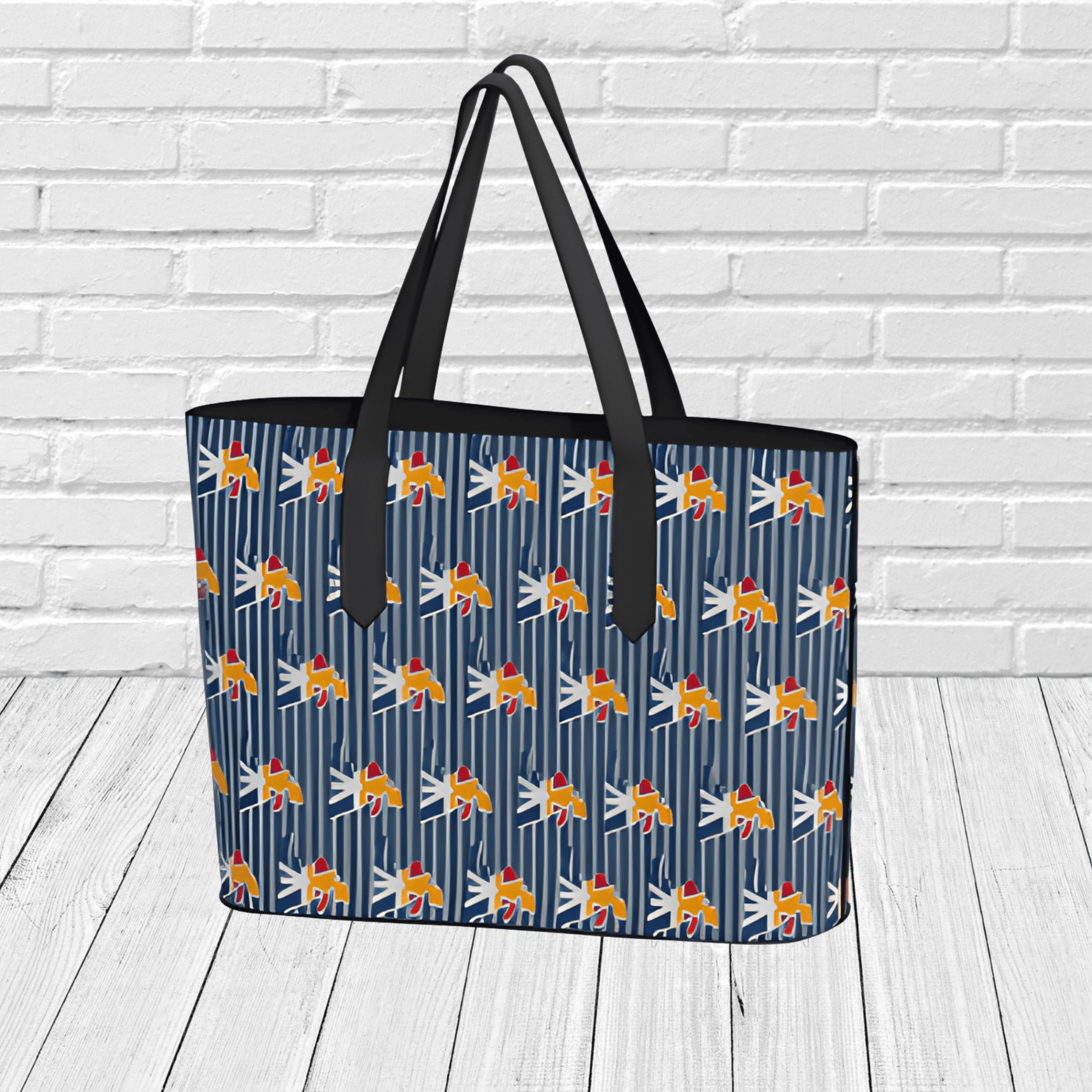 Newfoundland Silhouette Stripe Tote Bag – Coastal Travel & Gift Tote - Newfinese Please