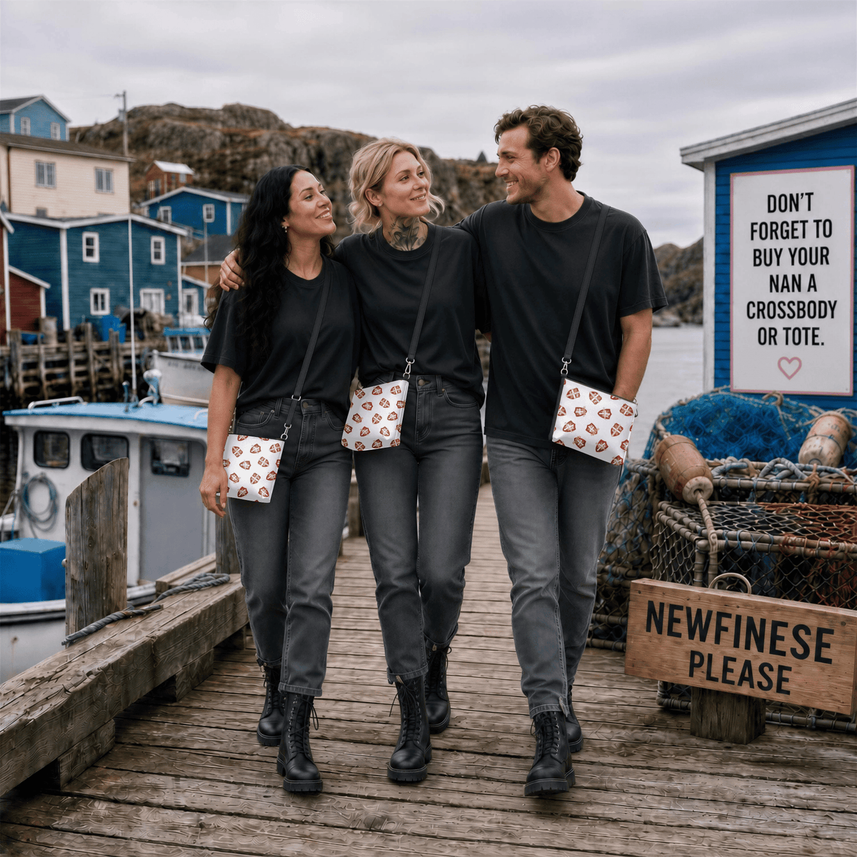 NL Coat of Shields Mix Crossbody Bag - Newfinese Please