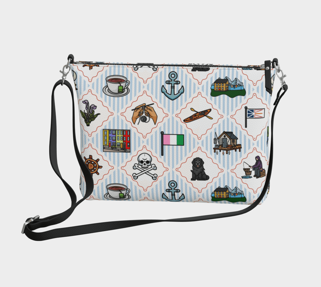 NL Icons w black strap crissbody - Newfineseplease.ca