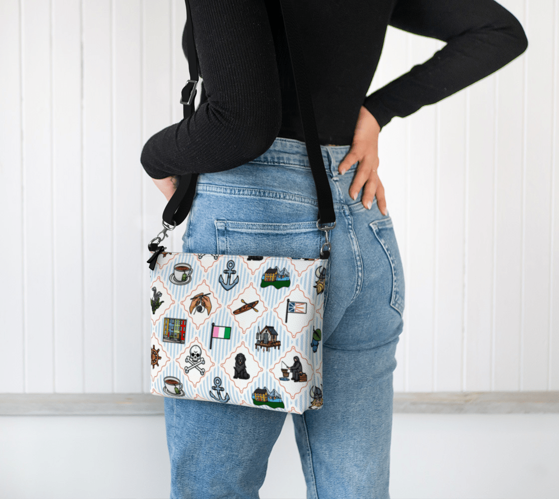 NL Icons w black strap crissbody - Newfineseplease.ca