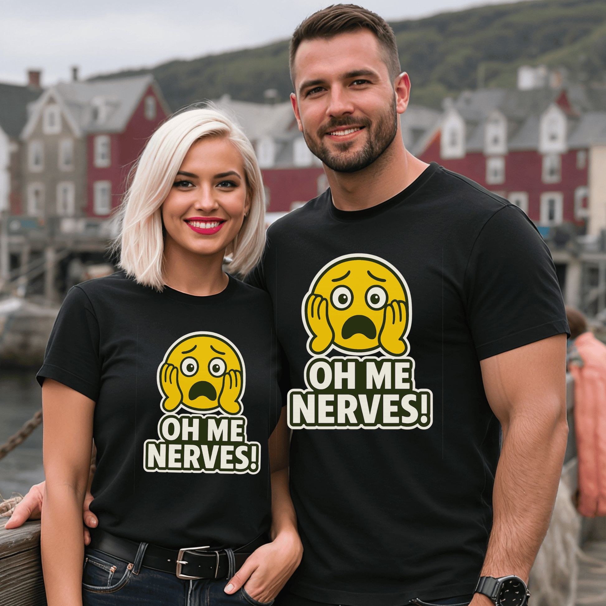 "Oh Me Nerves!" Emoji T-Shirt - Newfinese Please