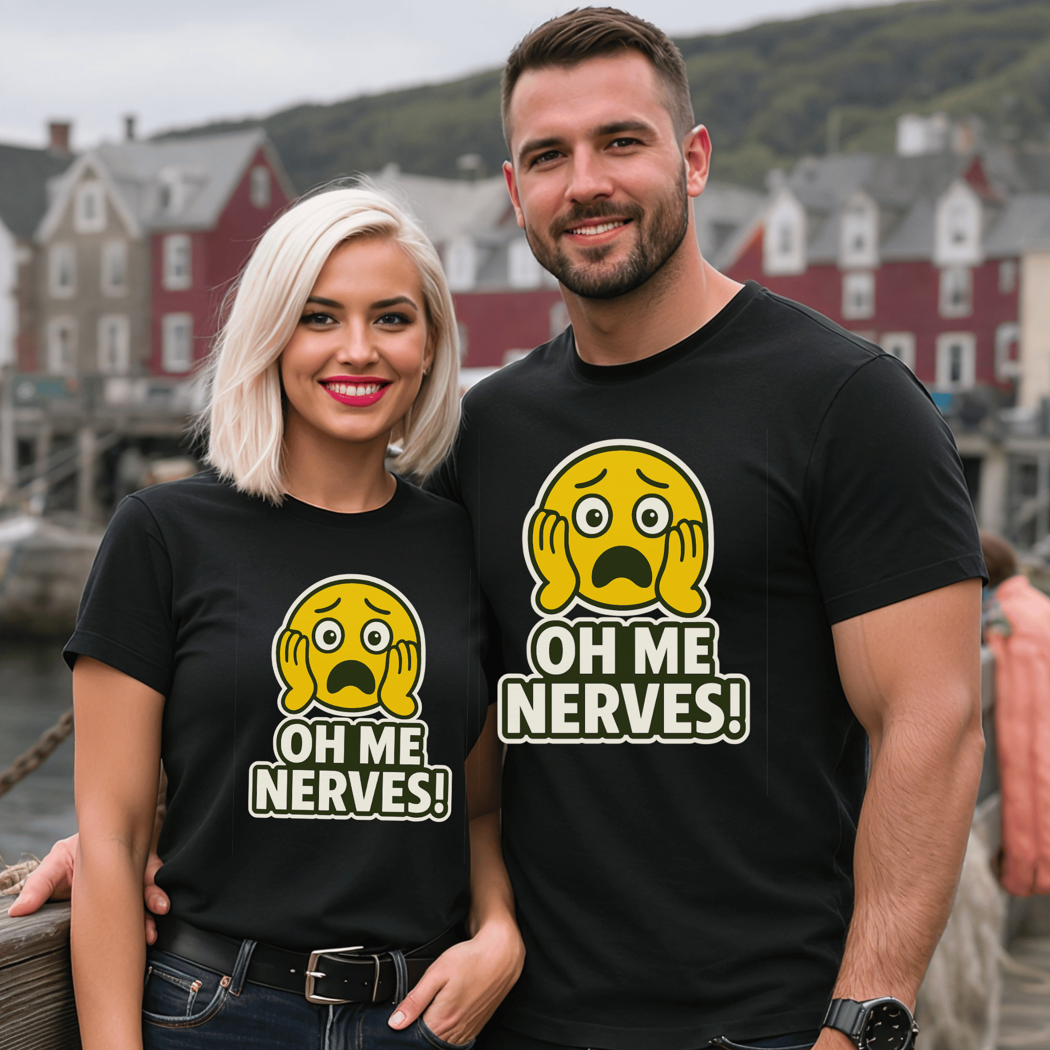 "Oh Me Nerves!" Emoji T-Shirt - Newfinese Please