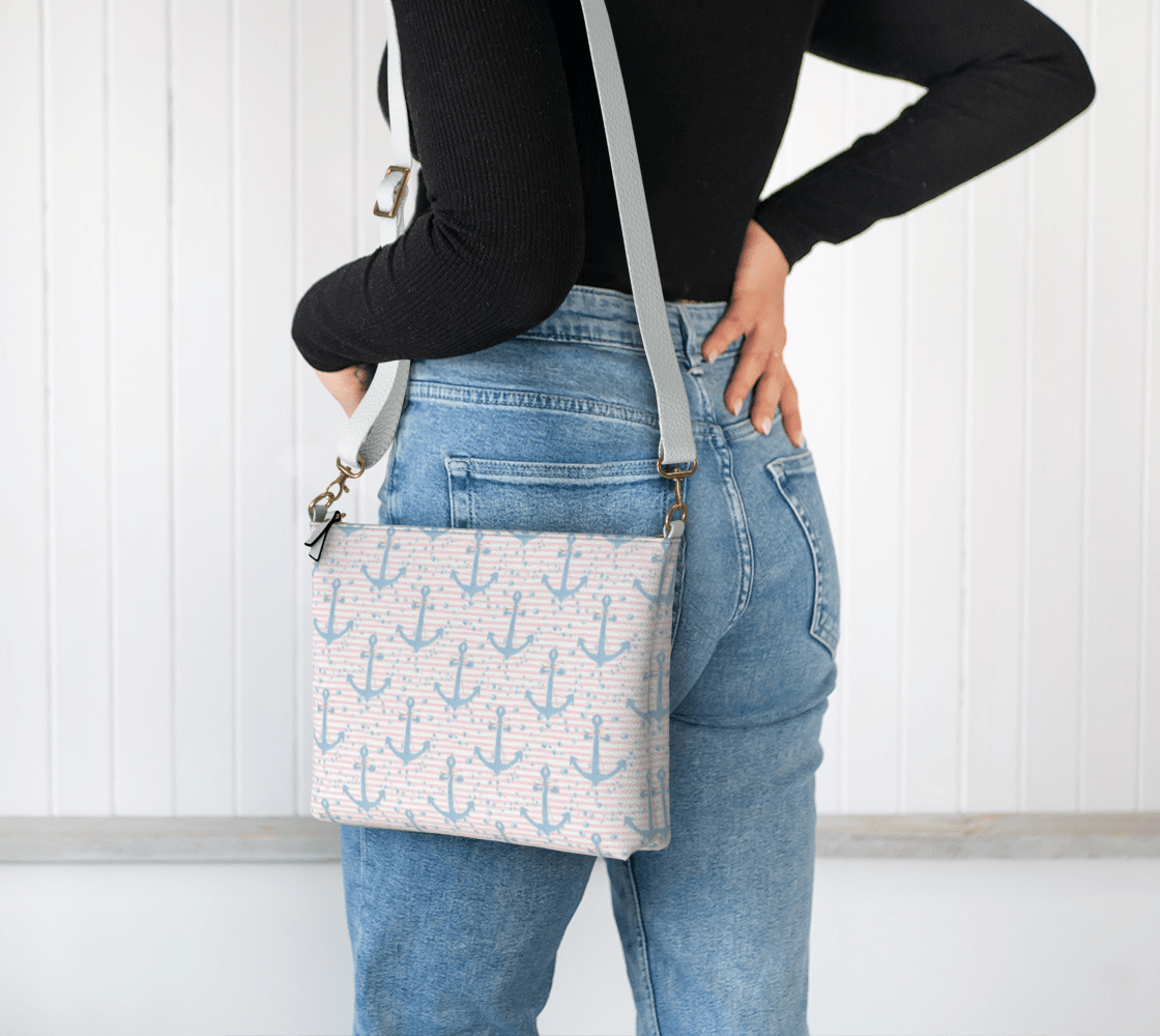 pink and blur anchor crossbody - Newfineseplease.ca