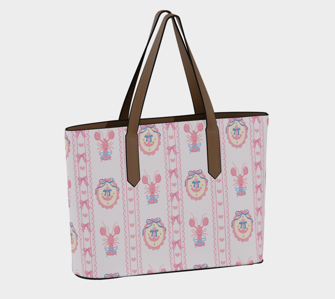 pink ribbon_anchor_lobster_tote - Newfineseplease.ca