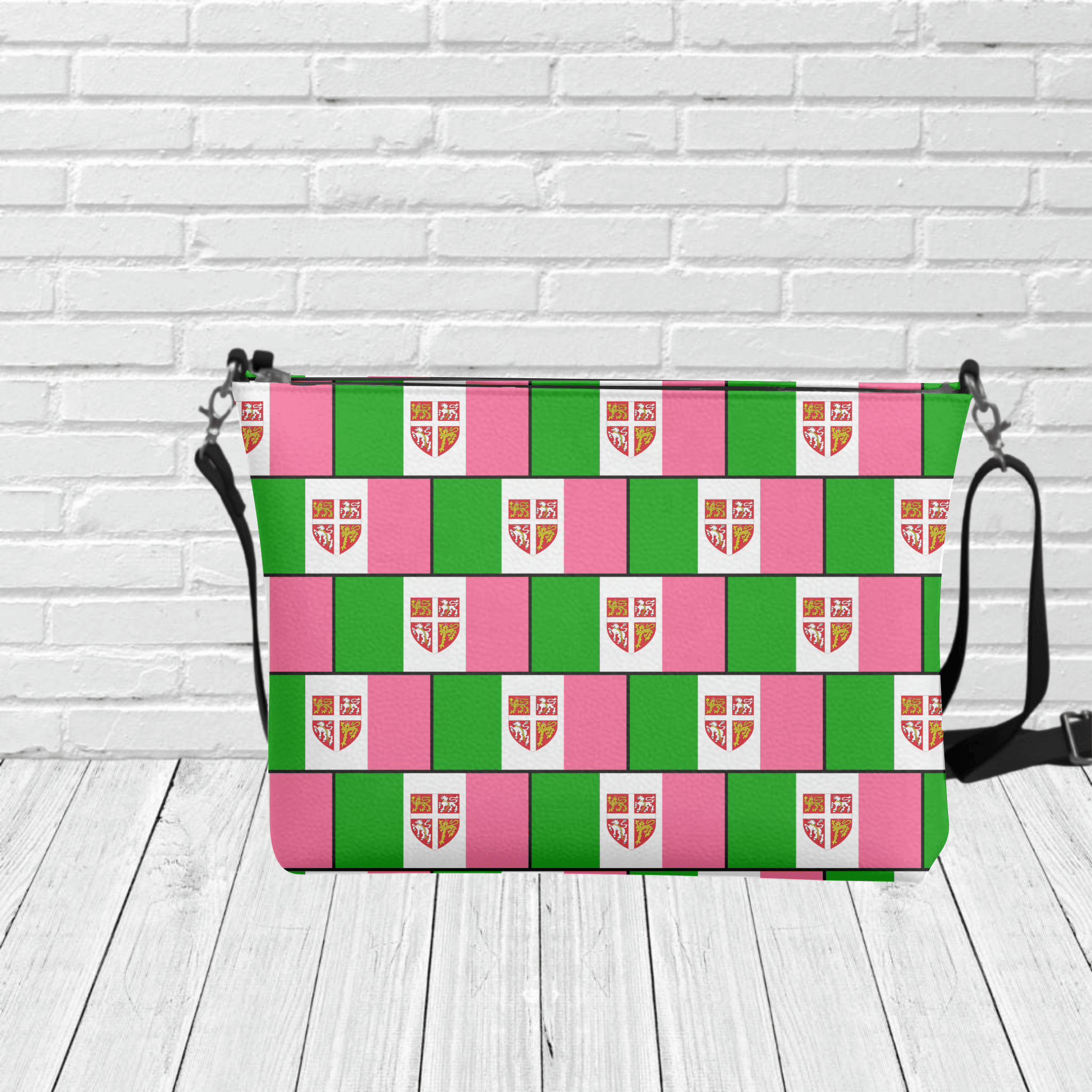 "Pink, White and Green" Crossbody - Newfineseplease.ca