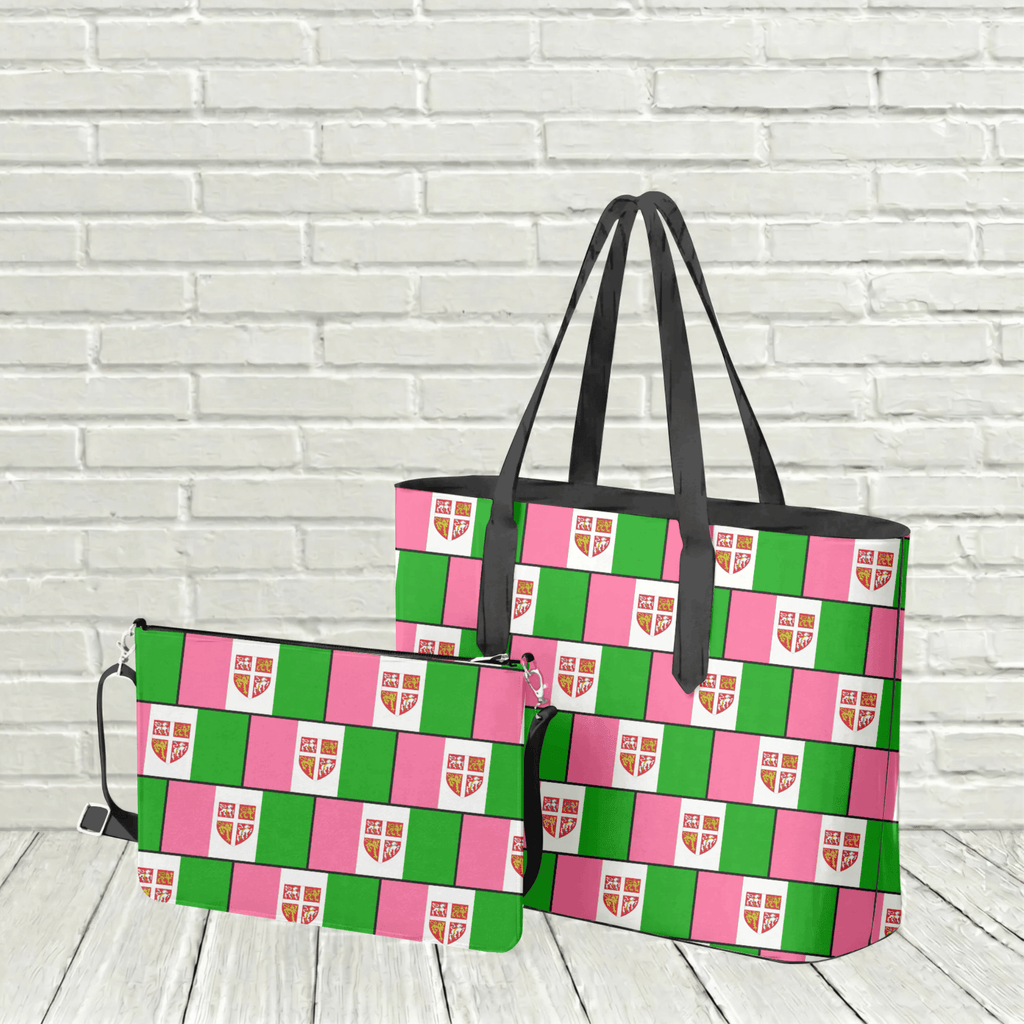 "Pink, White and Green" Tote