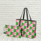 "Pink, White and Green" Tote