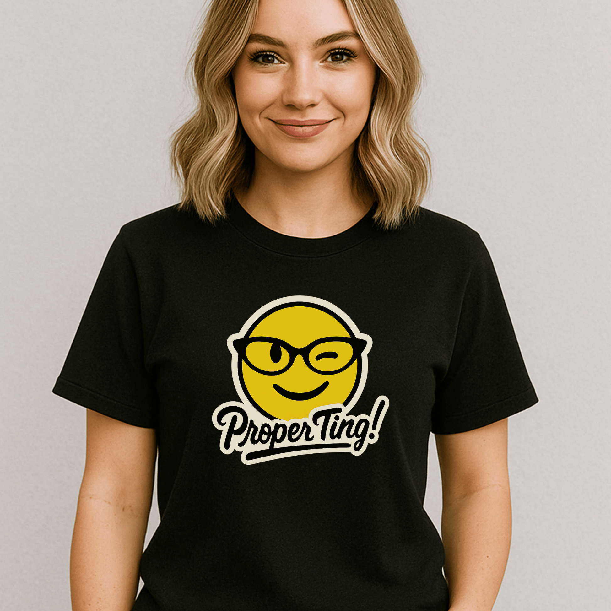 "Proper Ting" Emoji T-Shirt - Newfinese Please