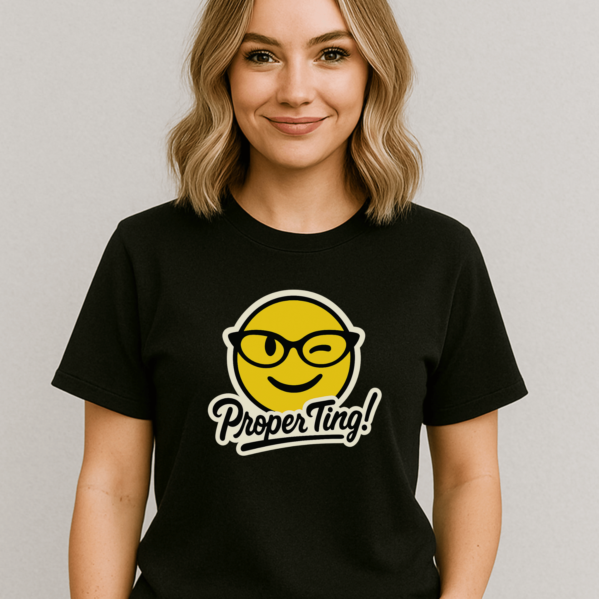 "Proper Ting" Emoji T-Shirt - Newfinese Please