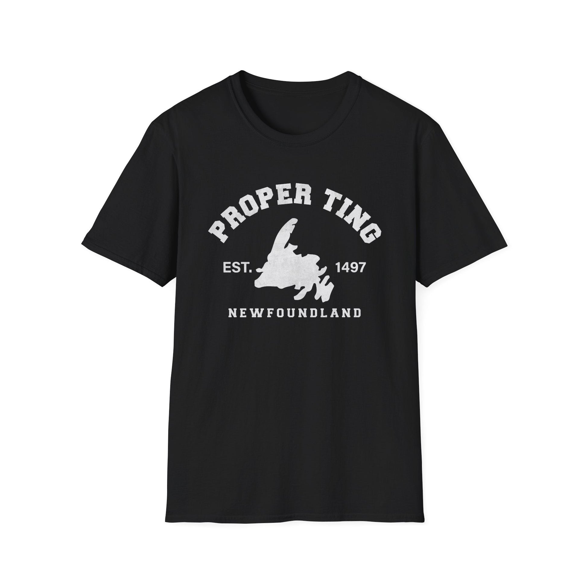 "Proper Ting" Newfoundland Est. 1497 T-Shirt - Newfinese Please