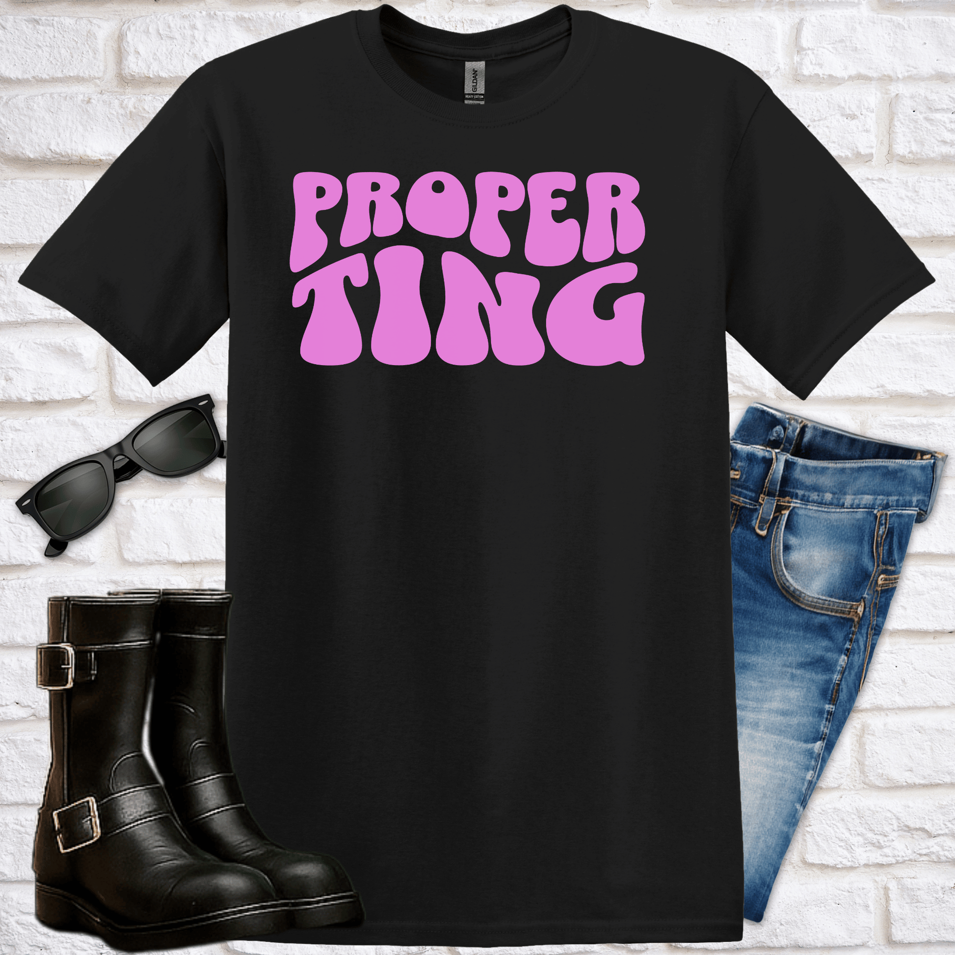 "Proper Ting" T-Shirt - Newfinese Please