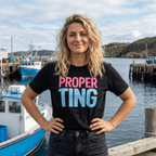 Proper Ting T-Shirt — Bold Pink & Blue Graphic Tee - Newfinese Please