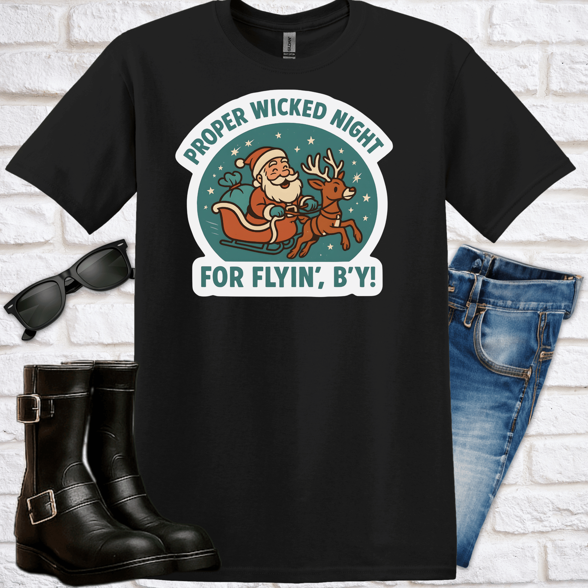 "Proper Wicked Night for Flyin’, B’y!" T-Shirt - Newfinese Please