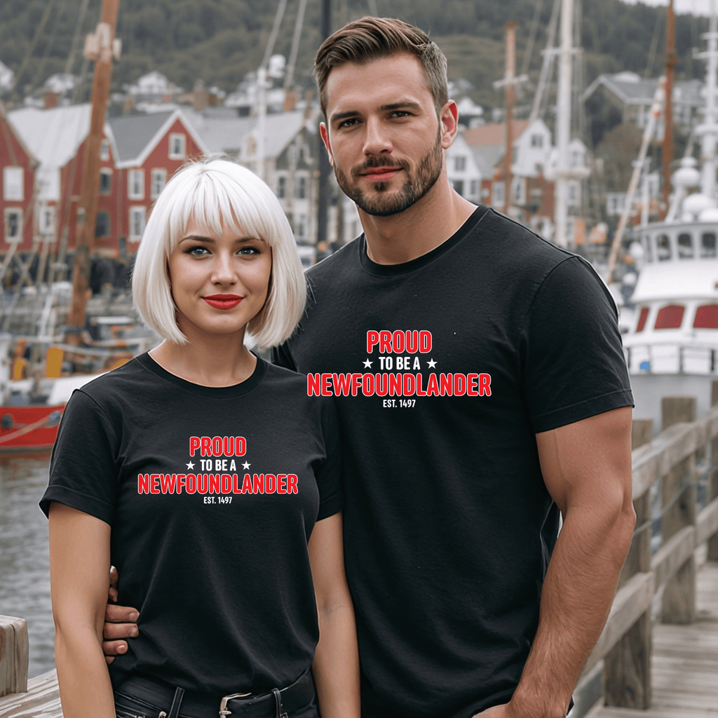 "Proud to be a Newfoundlander" T-Shirt - Newfinese Please