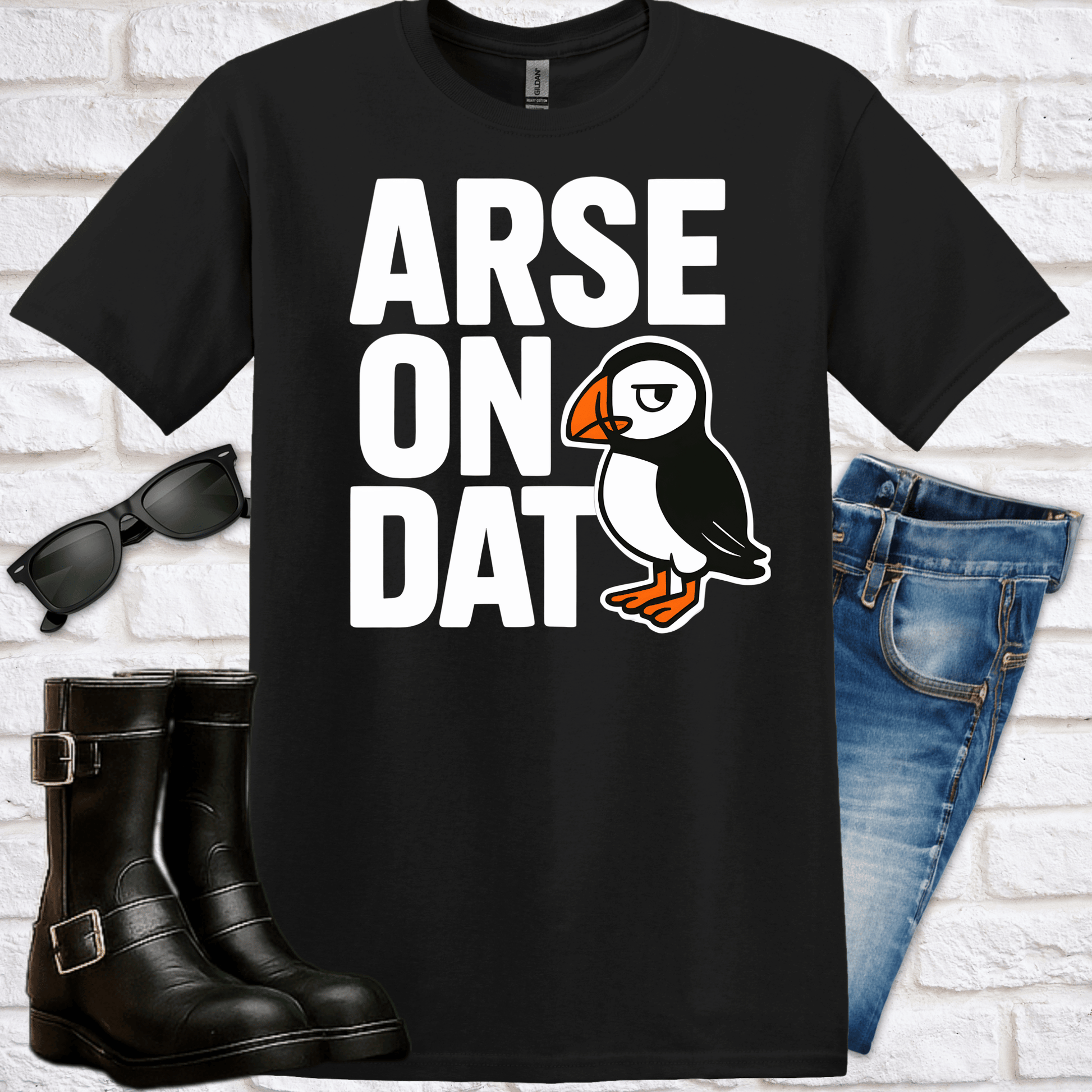 Puffin 'Arse On Dat' Graphic T-Shirt - Newfinese Please