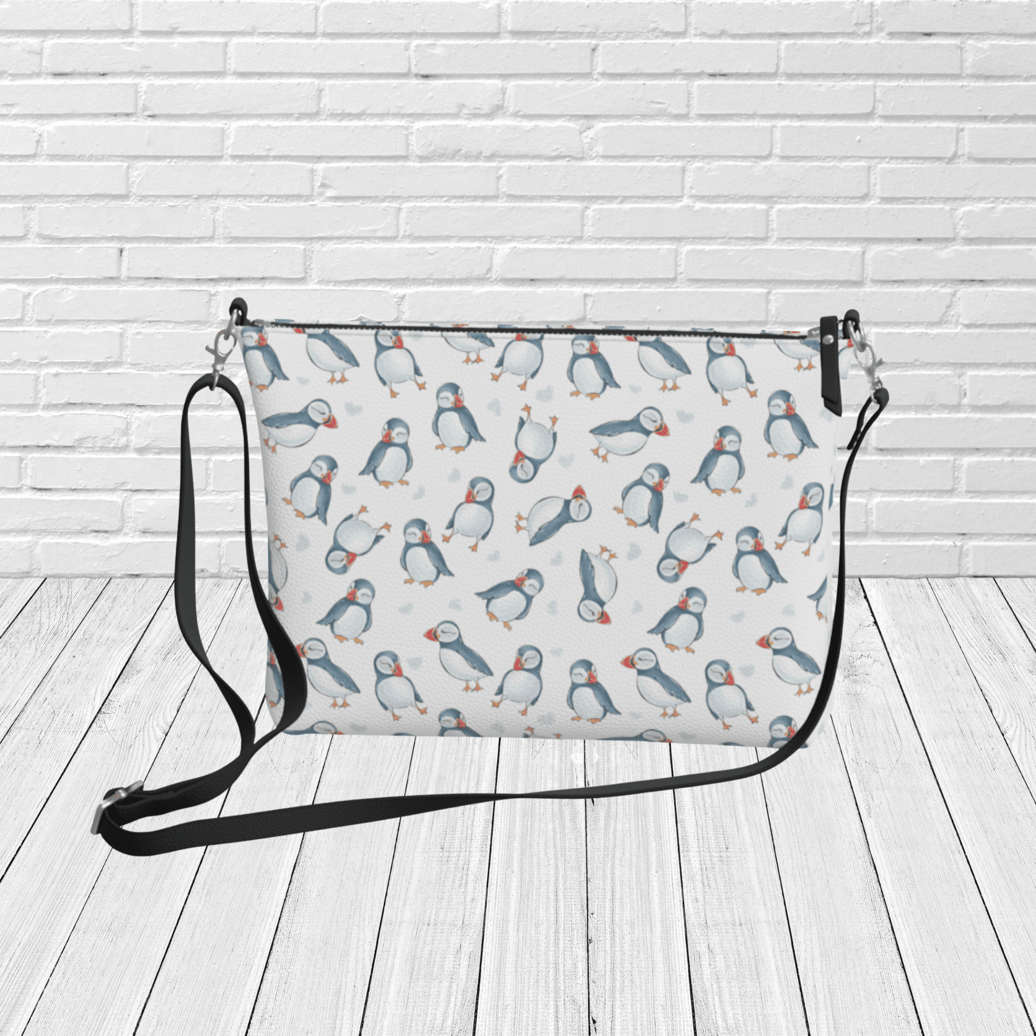 Puffin Breeze Crossbody – White Newfoundland Coastal Purse - Newfinese Please