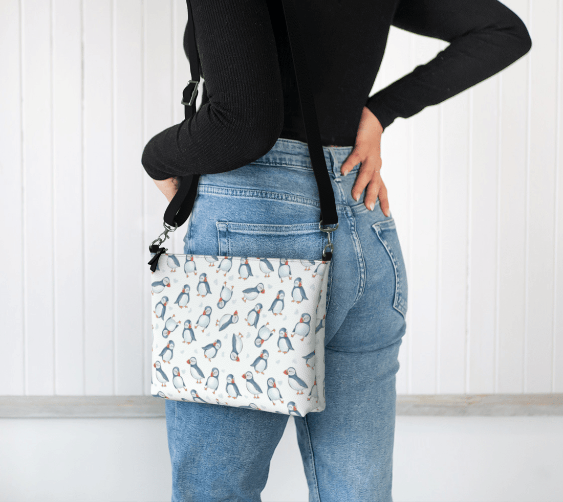 Puffin Breeze Crossbody – White Newfoundland Coastal Purse - Newfinese Please