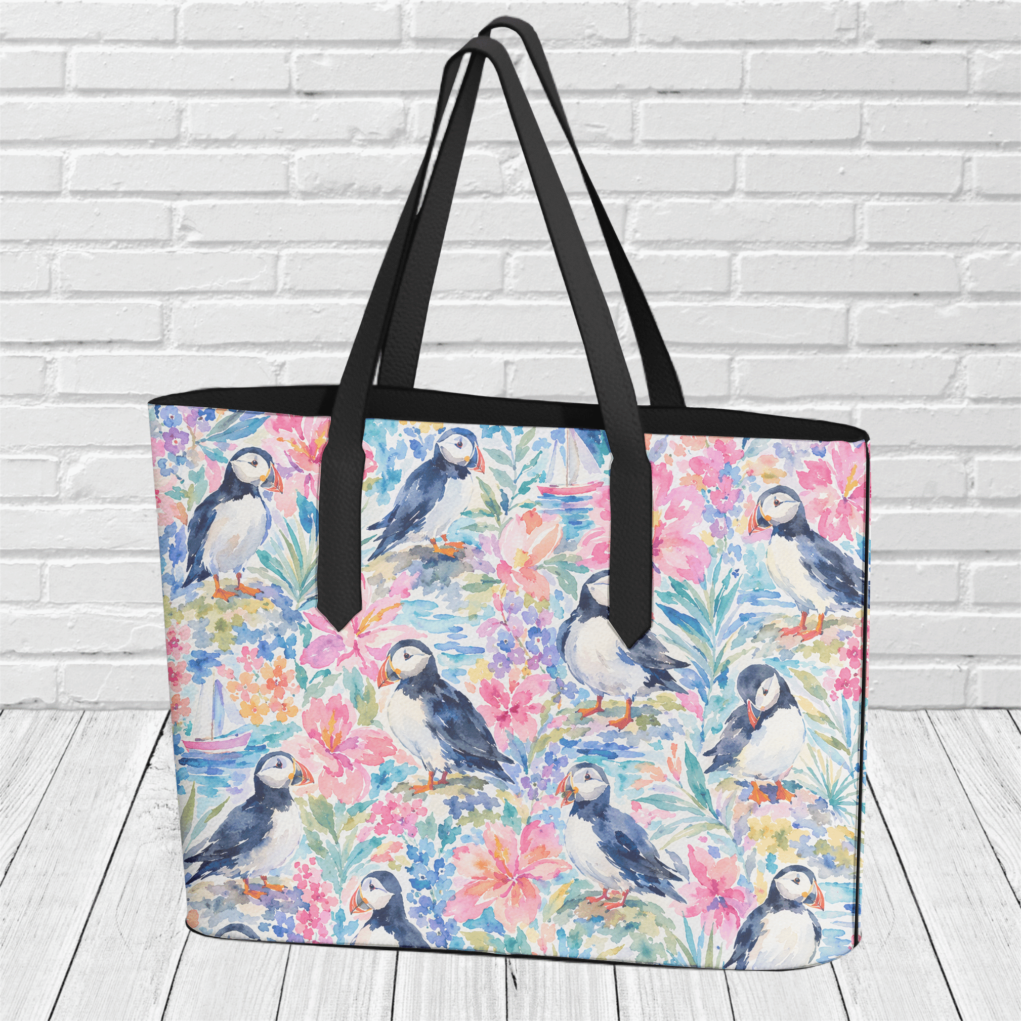 "Puffin Garden" Tote - Newfineseplease.ca