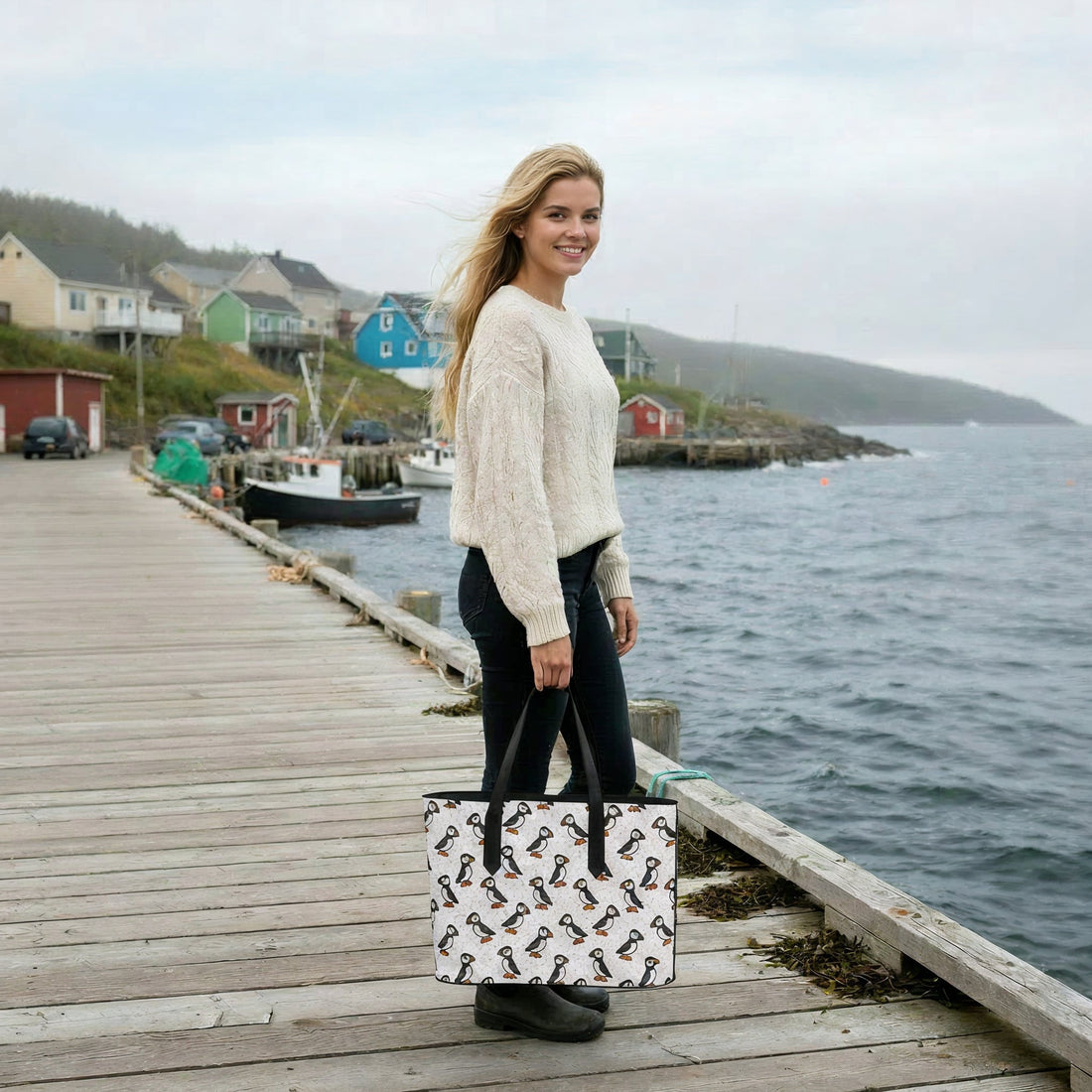 Puffin Parade Tote - Newfinese Please