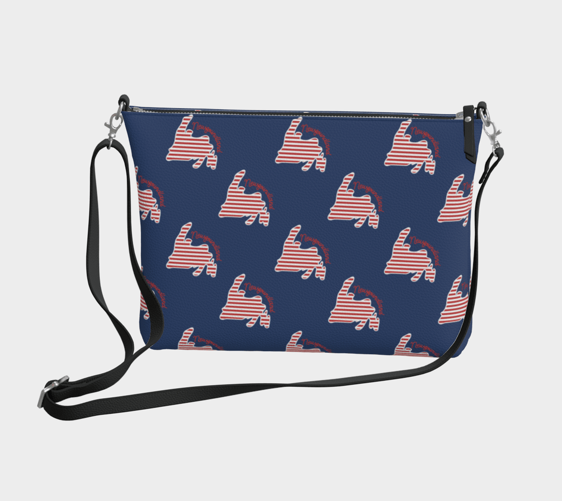 Red Striped Newfoundland Crossbody Purse - Newfinese Please
