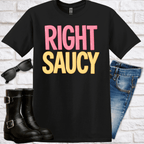 Right Saucy T-Shirt — Fun Pink & Yellow Graphic Tee - Newfinese Please