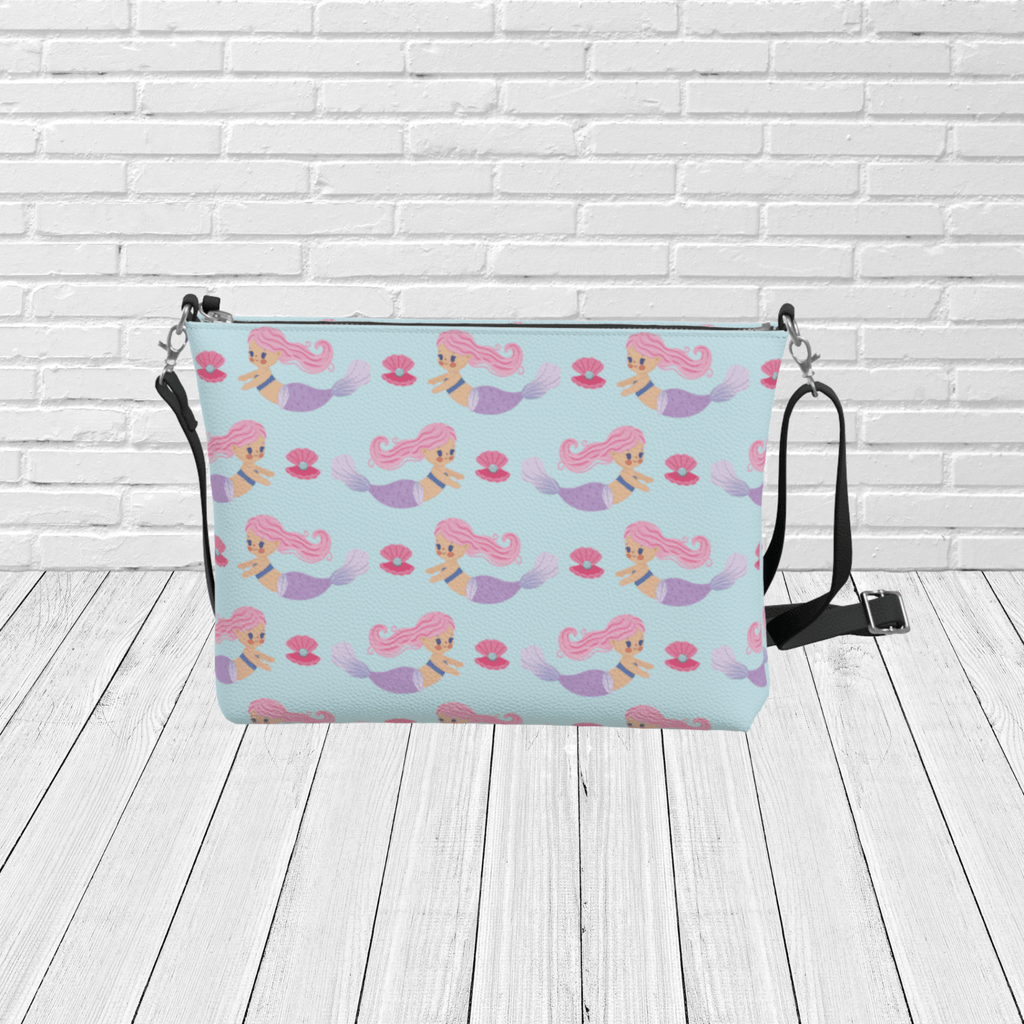 Seafoam Mermaid Pattern Crossbody – Coastal Beach & Travel Crossbody - Newfinese Please