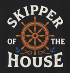 Skipper House Nautical T-Shirt — Captain Wheel & Anchors Crew Tee - Newfineseplease.ca