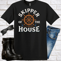 Skipper House Nautical T-Shirt — Captain Wheel & Anchors Crew Tee - Newfineseplease.ca