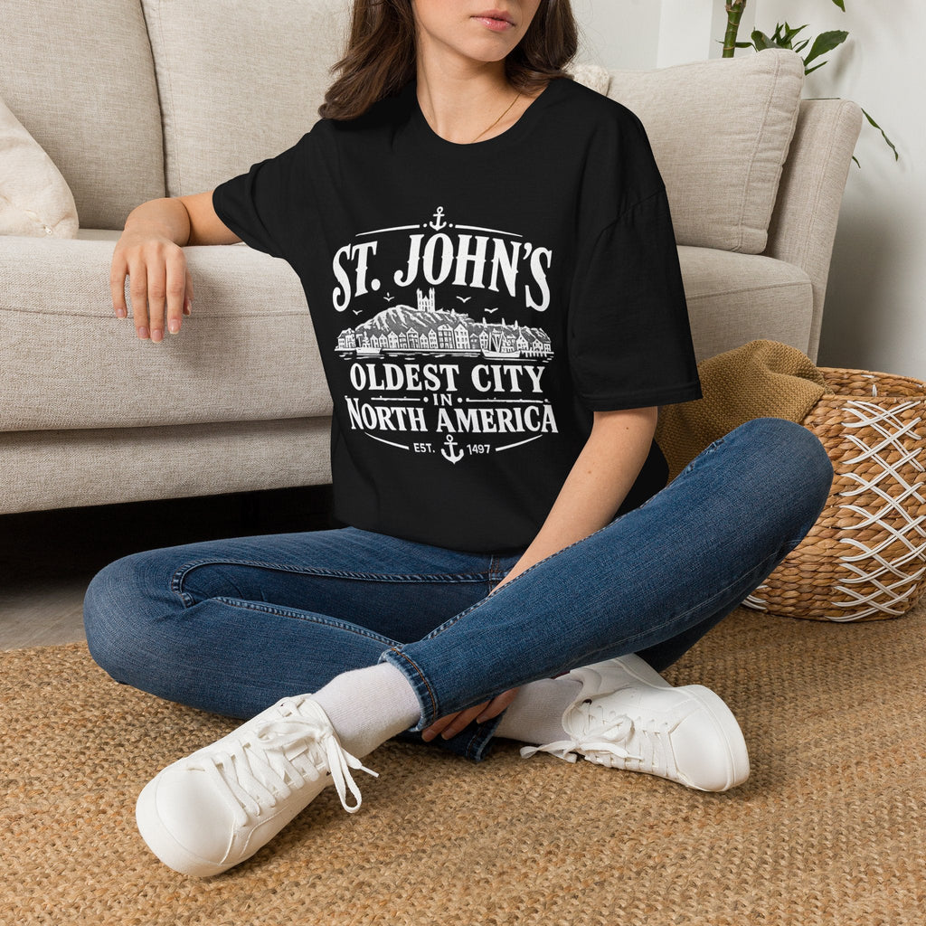 St. John's Landmark T-Shirt — Oldest City North America Souvenir - Newfineseplease.ca