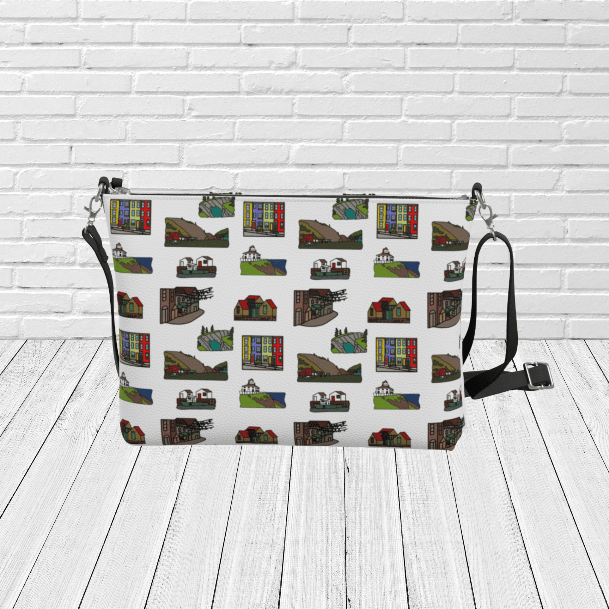 St. John’s Newfoundland Crossbody – Jellybean Row & Landmark Travel Purse - Newfinese Please