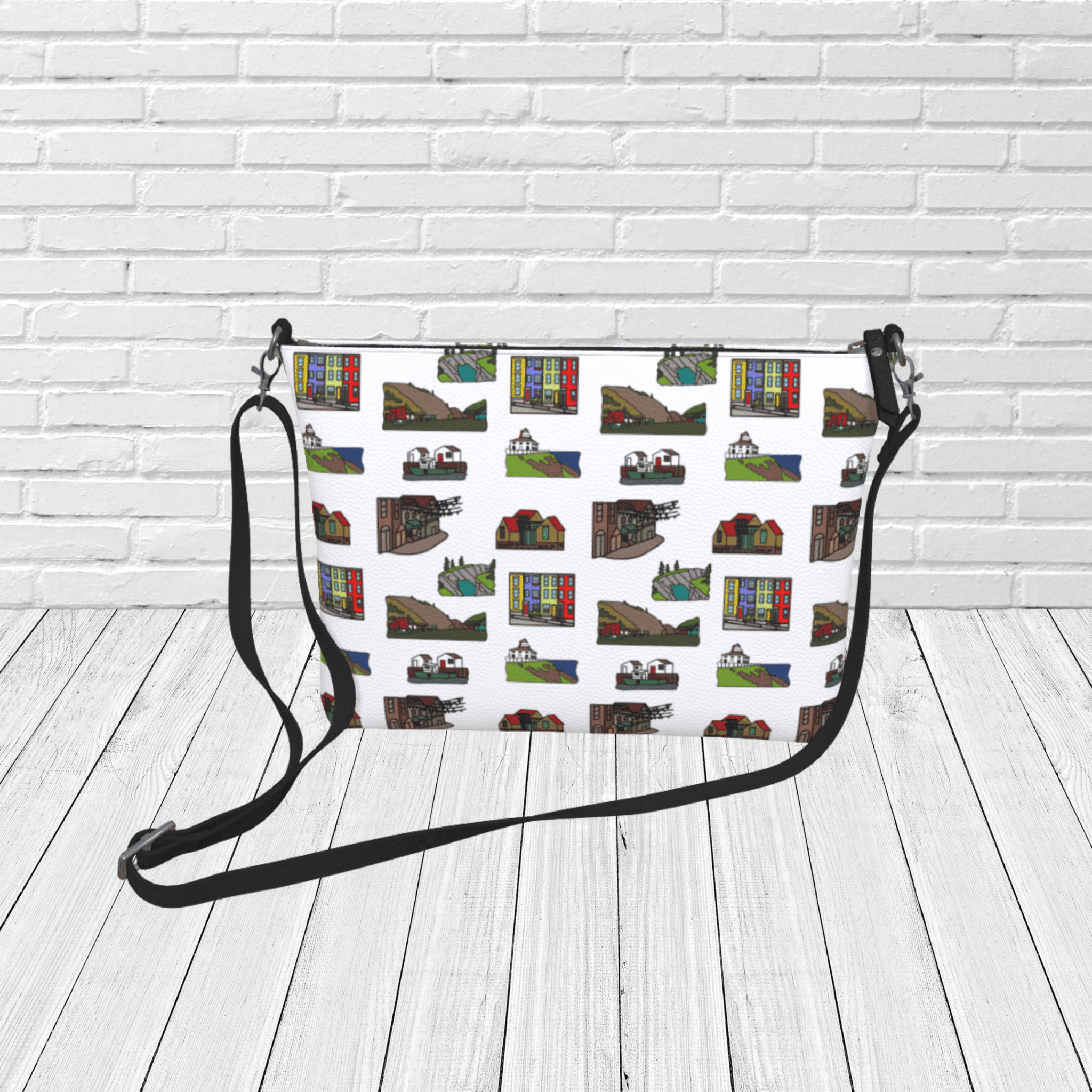 St. John’s Newfoundland Crossbody – Jellybean Row & Landmark Travel Purse - Newfinese Please