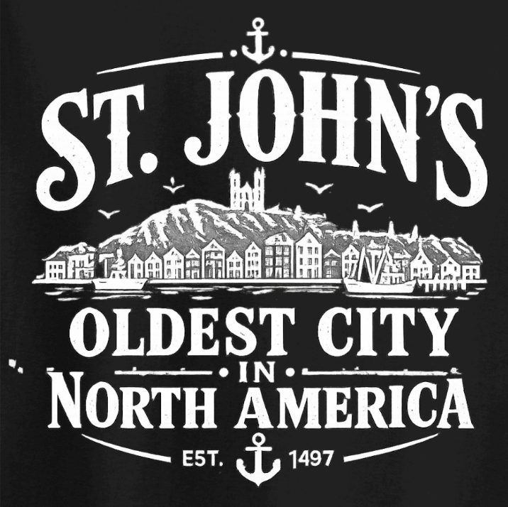 "St. John's — Oldest City in North America" Tee — Newfoundland Collection - Newfineseplease.ca