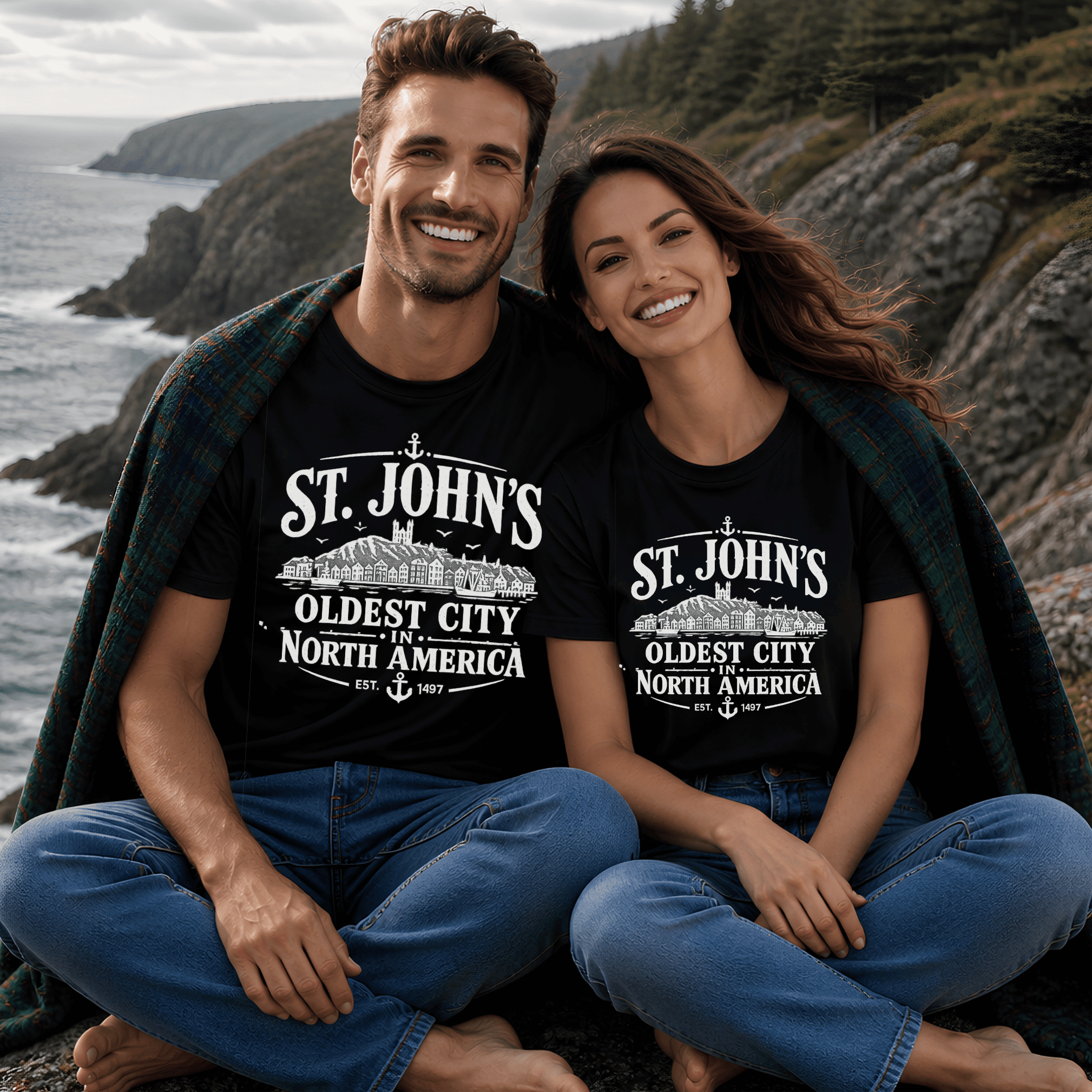 "St. John's — Oldest City in North America" Tee — Newfoundland Collection - Newfineseplease.ca
