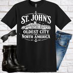 "St. John's — Oldest City in North America" Tee — Newfoundland Collection - Newfineseplease.ca