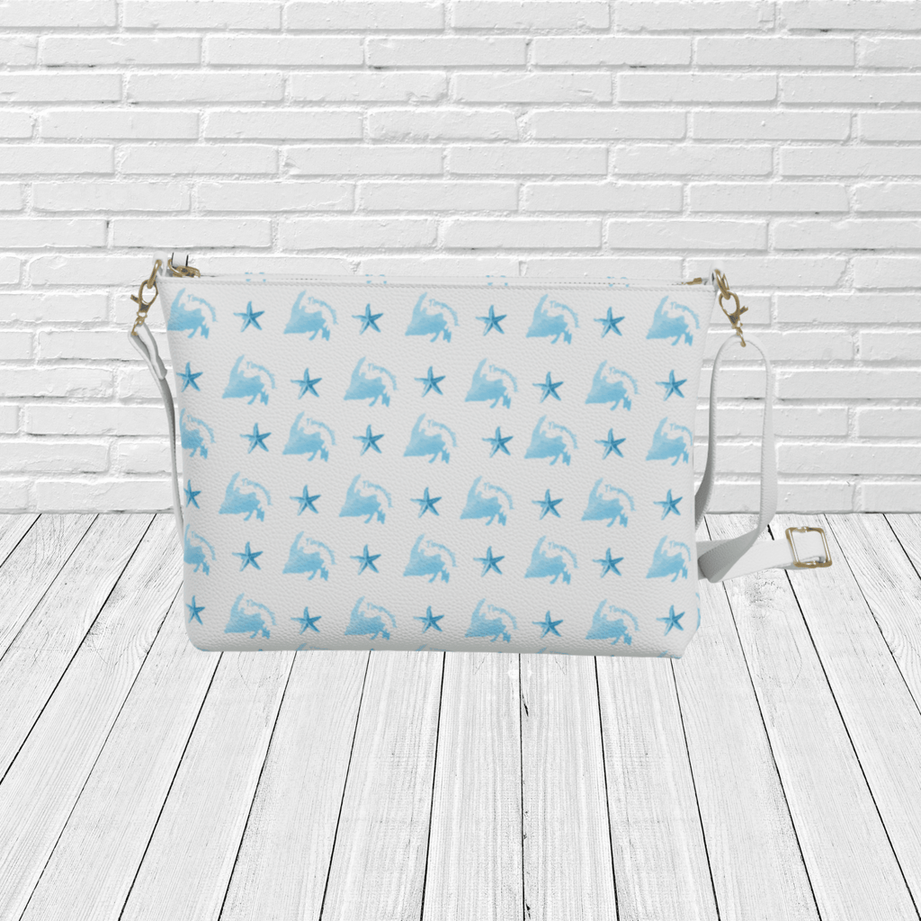 Starfish & Newfoundland Pattern Crossbody – Coastal Beach Travel Purse - Newfinese Please
