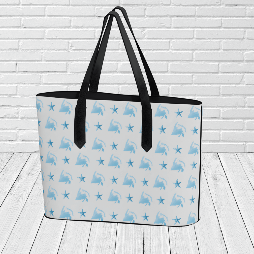 Starfish & Newfoundland Pattern Tote Bag – Coastal Beach Travel Tote - Newfinese Please