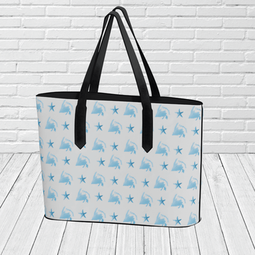 Starfish & Newfoundland Pattern Tote Bag – Coastal Beach Travel Tote - Newfinese Please