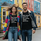 "Stay Where You're At Till I Comes Where You're To" Tee — Newfoundland Classic Collection - Newfineseplease.ca