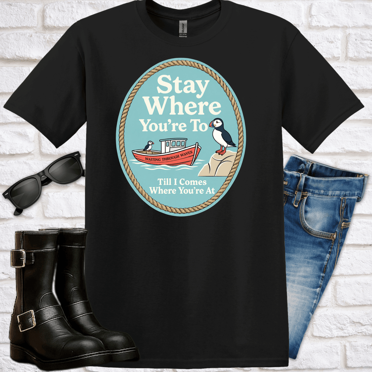 Stay Where You’re To Nautical T-Shirt - Newfinese Please