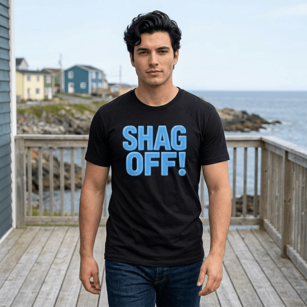 T-Shirt — 'SHAG OFF!' Bold Blue Statement Tee - Newfinese Please