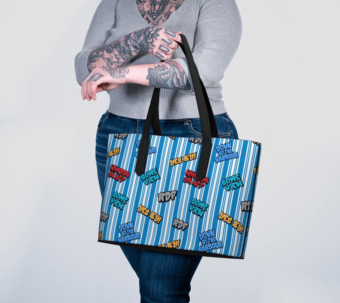 T"alk of the Town" Striped Tote - Newfineseplease.ca