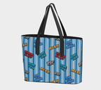 T"alk of the Town" Striped Tote - Newfineseplease.ca