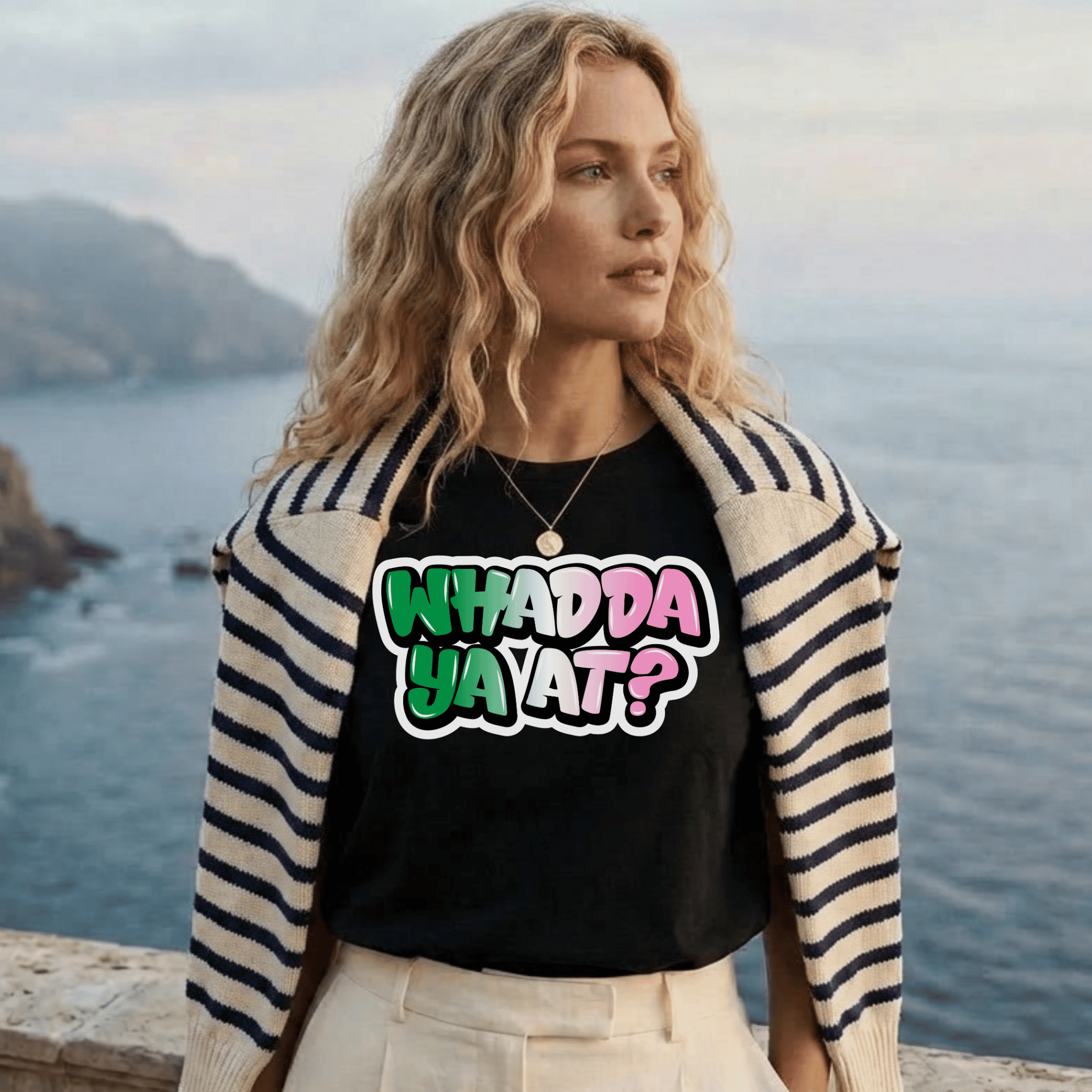 Tricolor Graffiti "Whadda Ya At?" T-Shirt - Newfinese Please