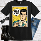 Vintage Pop Art “Mug Up at Nan’s” Tee – Retro Coffee Lover T-Shirt - Newfinese Please