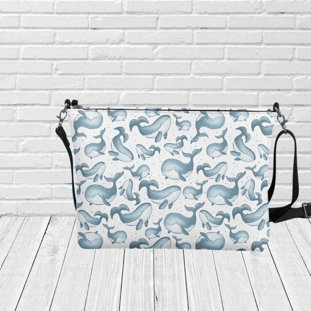 Watercolour Whales Crossbody - Newfineseplease.ca