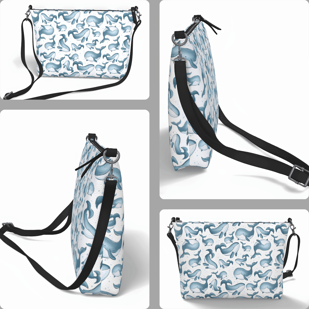 Watercolour Whales Crossbody - Newfineseplease.ca