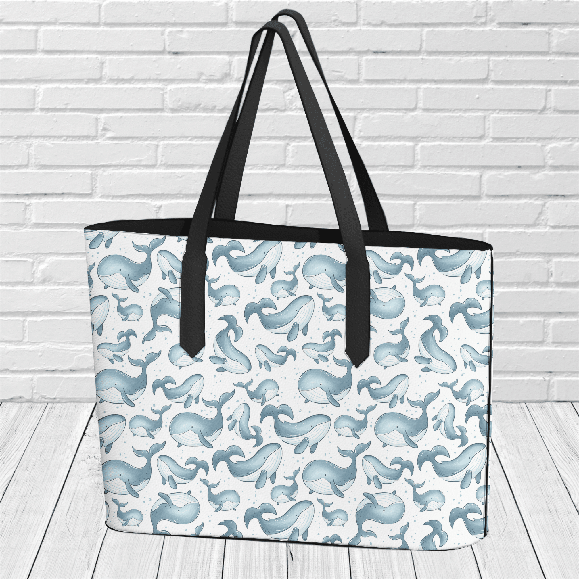 "Watercolour Whales" Tote - Newfineseplease.ca