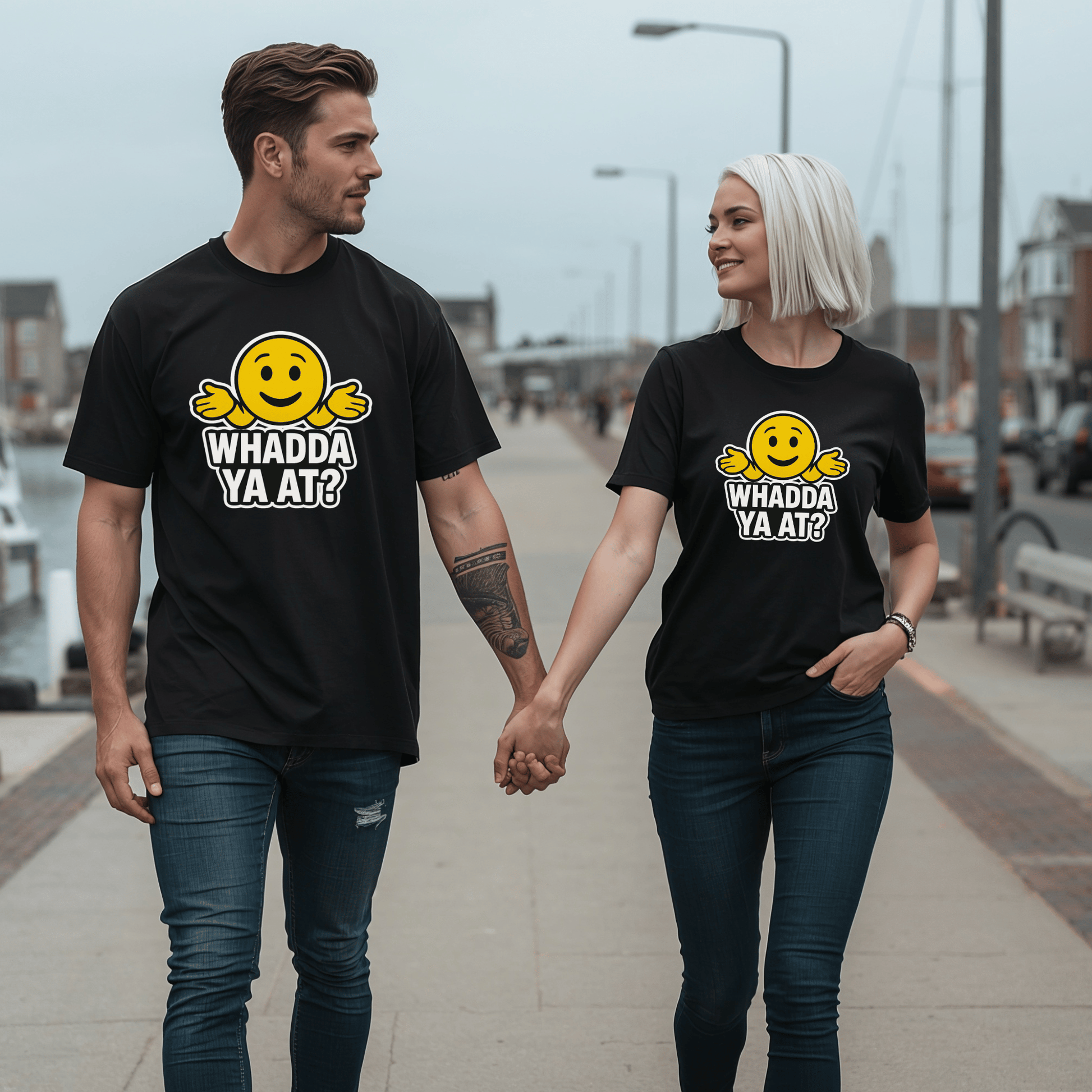 "Whadda Ya At?" Emoji T-Shirt - Newfinese Please