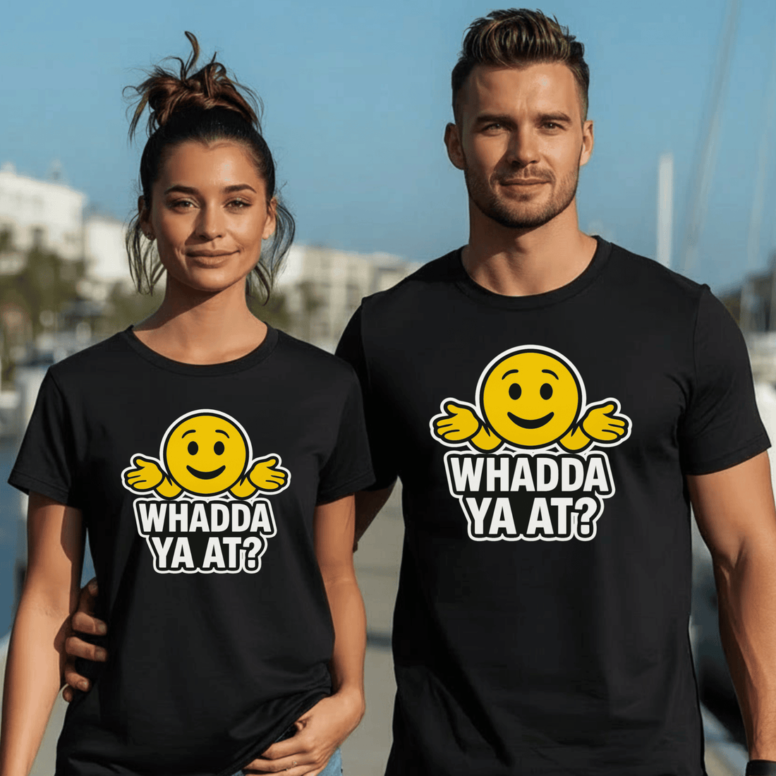 "Whadda Ya At?" Emoji T-Shirt - Newfinese Please
