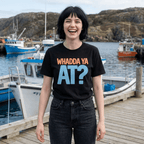 Whadda Ya At? Graphic T-Shirt — Bold Retro Lettering Tee - Newfinese Please